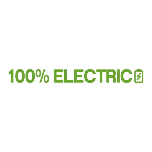 Die Cut Vinyl Electric Vehicle Decal "100 ELECTRIC" Sticker