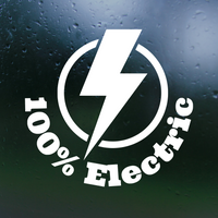 Die Cut Vinyl "100% Electric" Decal - New 2025 Design