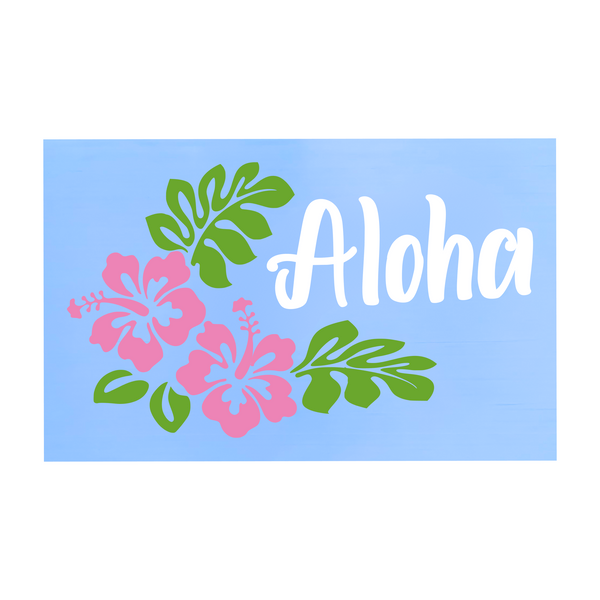Die Cut Vinyl Aloha Hibiscus Car / Truck Decal