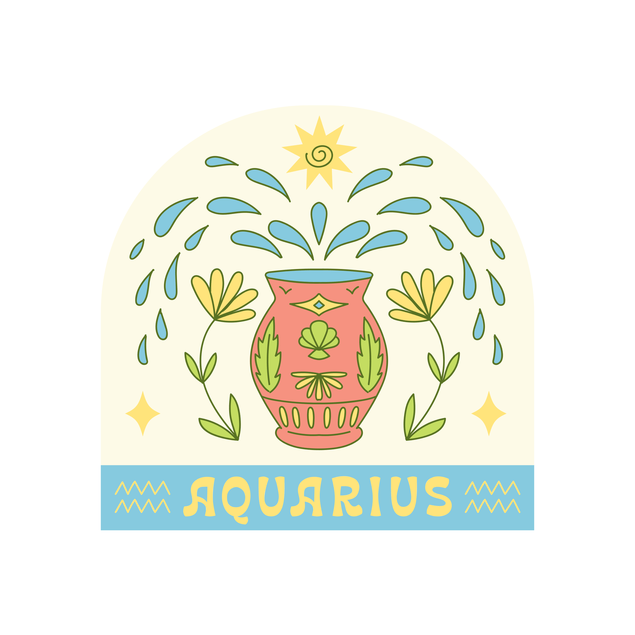 aquarius zodiac sign sticker by get decaled. bumper sticker, car sticker, aries sticker, aries zodiac, zodiac signs, astrology signs, zodiac sign sticker, astrology sign sticker, decal shop, decal shop usa, best decals