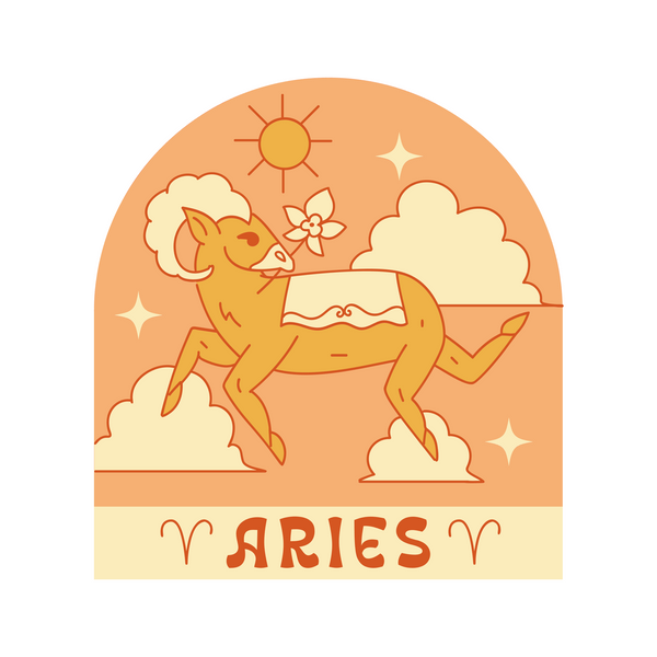 Aries Zodiac Sign Waterproof Sticker