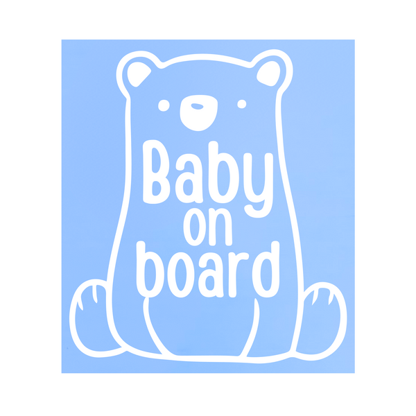 Custom Die Cut Vinyl Baby Bear On Board Decal