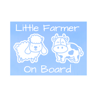 Die Cut Vinyl Little Farmer Baby On Board Dye Cut Car Decal
