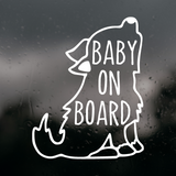 Die Cut Vinyl Baby Wolf "Baby On Board" Decal - Car Decal, Truck Decal, Laptop Decal