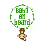 Die Cut Vinyl Monkey Baby On Board Decal