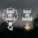 Die Cut Vinyl Monkey Baby On Board Decal