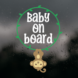 Die Cut Vinyl Monkey Baby On Board Decal