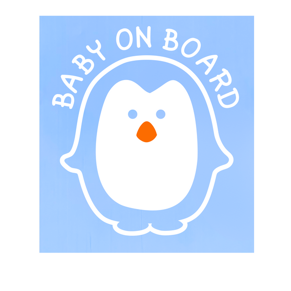Die Cut Vinyl Penguin Baby On Board Decal