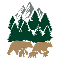 Die Cut Vinyl Bear Family Outdoor Scene Decal - Camper Decal, Truck Decal, Window Decal