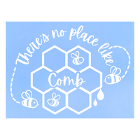 Funny Die Cut Vinyl "There's No Place Like Comb" Decal - Vehicle / Window Decal