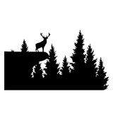 Die Cut Vinyl Buck On A Cliff Silhouette - Get Decaled