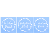 Die Cut Vinyl Line Art Heart Wreath Kid / Baby  On Board Decal