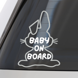 Custom Die Cut Vinyl Bunny Baby On Board Decal - Get Decaled