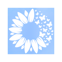 Die Cut Vinyl Butterfly Sunflower Decal - Vehicle / Window Decal