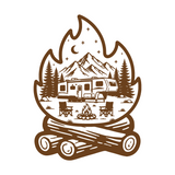 Die Cut Vinyl Decal Camping Scene Decal - 5th Wheel