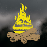 Die Cut Vinyl Custom Campfire Scene Decal - Camper / Car / Window Decal