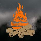 Die Cut Vinyl Custom Campfire Scene Decal - Camper / Car / Window Decal