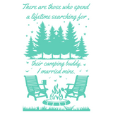 Die Cut Vinyl Camper Quote Door Decal "Camping Buddy"
