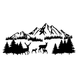 Custom Outdoor Deer Family Scene Die Cut Vinyl Decal - Get Decaled