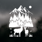 Die Cut Vinyl Custom Deer Outdoor Scene Decal