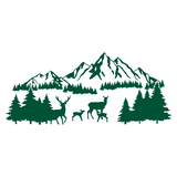 Custom Outdoor Deer Family Scene Die Cut Vinyl Decal - Get Decaled