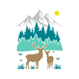 Die Cut Vinyl Custom Deer Outdoor Scene Decal