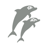 Die Cut Vinyl Dolphin Decal Of Mom & Calf - Vehicle / Window Decal
