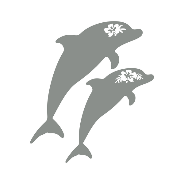 Die Cut Vinyl Dolphin Decal Of Mom & Calf - Vehicle / Window Decal