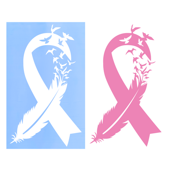 Die Cut Vinyl Breast Cancer Ribbon Decal