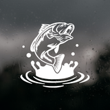 Die Cut Vinyl Decal Of A Fish Jumping Out Of The Water - Waterproof Camper / Vehicle / Window Decal