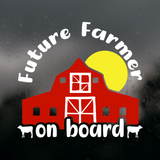 Custom Designed Die Cut Vinyl "Future Farmer On Board" Decal - Car / Truck Decal
