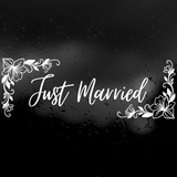 Die Cut Vinyl Removable Just Married Decal Vehicle / Wall Decal
