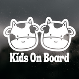 Die Cut Vinyl "Kids On Board" Cow Themed Decal For Cars, Trucks, Outdoor Rear Windshields