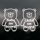 New 2026 Bear Themed Baby / Child On Board Vinyl Decal