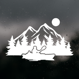 Die Cut Vinyl Outdoor Kayak Scene Decal - Waterproof Vinyl Camper / Vehicle / Window Decal