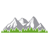Large Die Cut Vinyl Mountain And Treeline Scene Decal