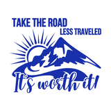 Take The Road Less Traveled Camping Decal for Car, Truck, RV, Windshield & More