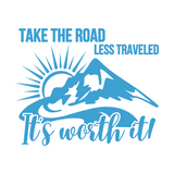 Take The Road Less Traveled Camping Decal for Car, Truck, RV, Windshield & More