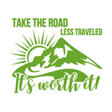 Take The Road Less Traveled Camping Decal for Car, Truck, RV, Windshield & More