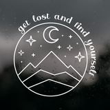 "Get Lost and Find Yourself" Die Cut Vinyl Outdoor Scene Decal