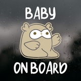 Die Cut Vinyl Cut Owl  'Baby On Board' Decal