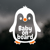Die Cut Vinyl Penguin Baby On Board Decal