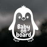 Die Cut Vinyl Penguin Baby On Board Decal