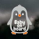 Die Cut Vinyl Penguin Baby On Board Decal