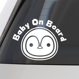 Die Cut Vinyl Penguin Baby On Board Decal - Get Decaled