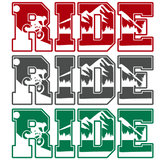 Custom Die Cut Vinyl Mountain Biker Decal "RIDE" - Sticker Decal - Get Decaled