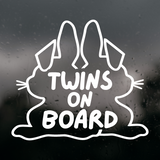 Die Cut Vinyl Twins On Board Bunny Decal