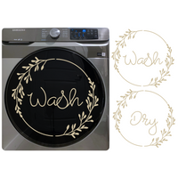 2 PC Die Cut Vinyl Branch Wreath Washer And Dryer Decal Pack - Laundry Room Decor
