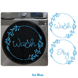 2 PC Die Cut Vinyl Branch Wreath Washer And Dryer Decal Pack - Laundry Room Decor