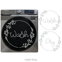 2 PC Die Cut Vinyl Branch Wreath Washer And Dryer Decal Pack - Laundry Room Decor